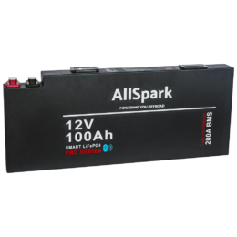 Allspark Ultra Slim  100ah Lithium Battery 12V with Bluetooth AS-10012LTUSBT