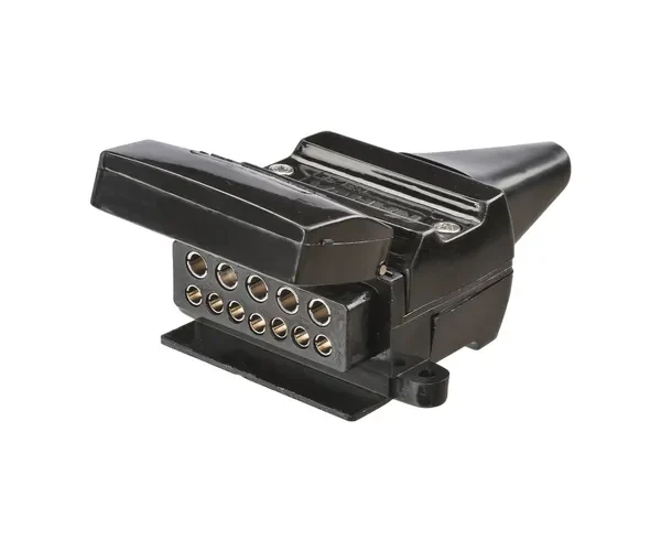 Narva 12 Pin Flat Trailer Socket with Reed Switch for use with Normally Closed Circuits - 82073BL