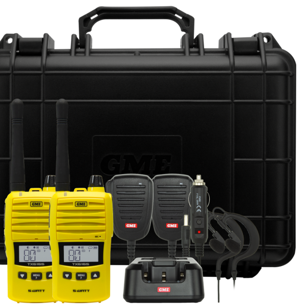 GME TX6165 5 Watt UHF CB Handheld - Yellow - Twin Pack